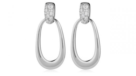 Diamonique Edit 1ct tw Pave Link Earrings