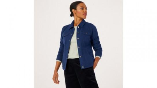 Denim & Co. Comfy Denim Style Jacket with Collar