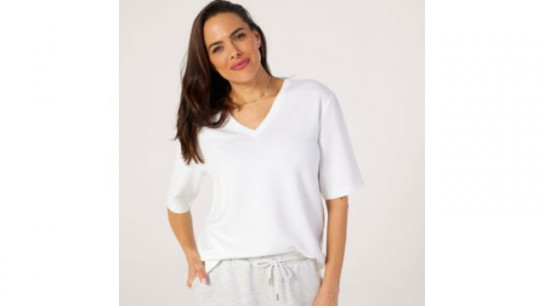 Ruth Langsford Leisurewear V-Neck Top with Pleat Detail