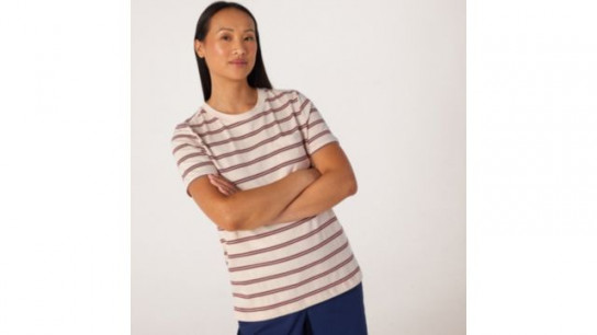 Denim & Co Textured Stripe T-shirt