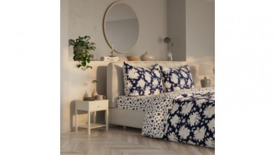 Cozee Home Velvetsoft Reversible Abstract Floral 4 Piece Duvet Set