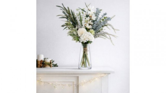Home Stories Faux Floral Bouqet With Vase