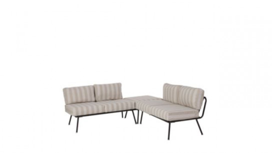 abode Taupe Stripe Adjustable Corner Lounge Set