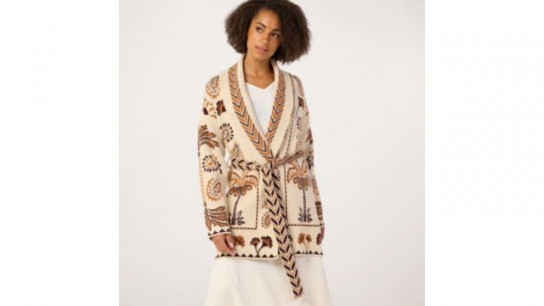 Izabel London Folk Tie Waist Cardigan