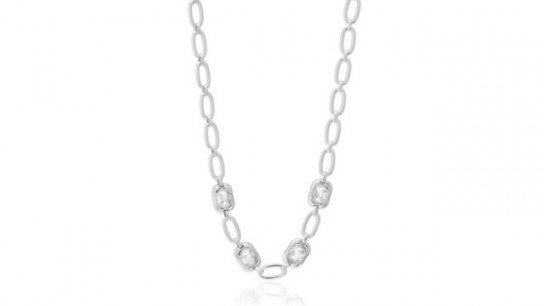 Steel by Diamonique Square Link Necklace