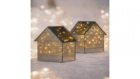 Home Stories Set Of Pre Lit Twinkle Houses