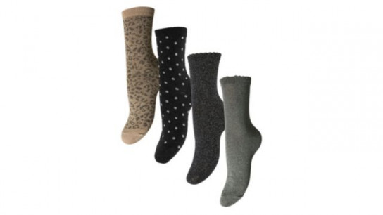 Pieces Sebby 4 Pack Glitter Ankle Socks