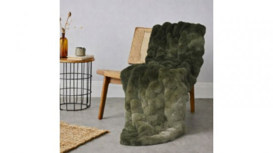 Cozee Home Giftable Textured Luxury Faux Fur Throw