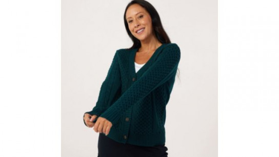 Denim & Co Cotton Cable Cardigan