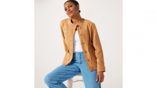Ruth Langsford Faux Suede Collarless Jacket
