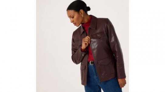 Ruth Langsford Front Pocket Faux Leather Jacket