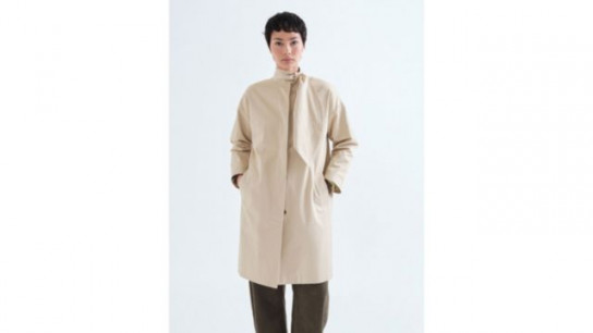 Compania Fantastica Pure Cotton Tie Neck Trench Coat