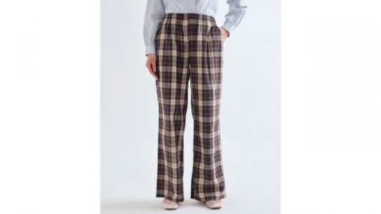 Compania Fantastica Pure Cotton Plaid Trousers