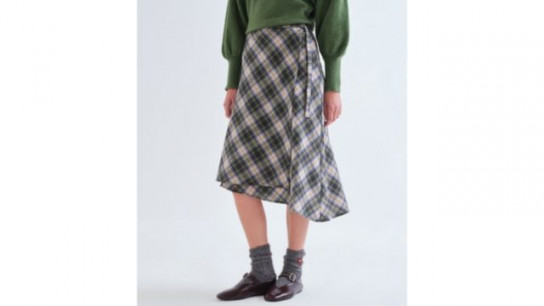 Compania Fantastica Pure Cotton Plaid Midi Skirt