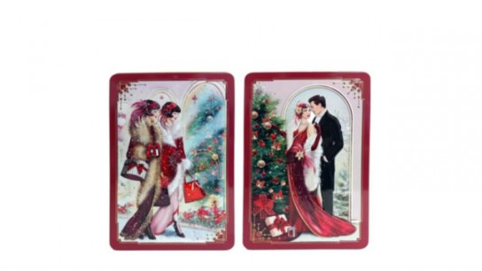 Churchill's Set of 2 Christmas Art Deco Biscuit Tins