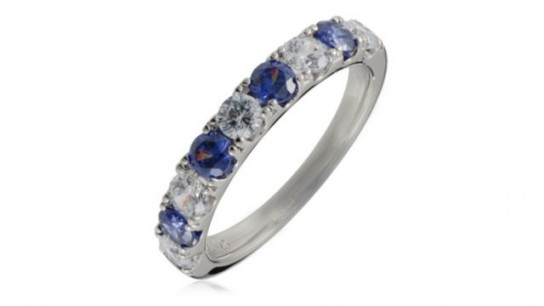Diamonique 1.4ct tw Eternity Band Ring Sterling Silver