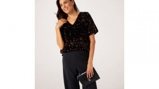 Ruth Langsford Velvet Sequin Top