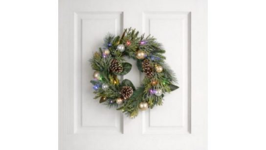 Bethlehem Lights Indoor 50cm Shimmer Pinecone Wreath