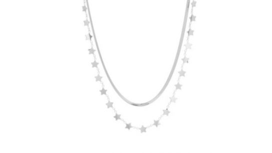 Steel by Diamonique Multi Chain Star Necklace Stainless Steel