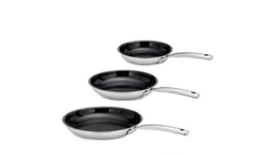 Curtis Stone 3 Piece Tri-Ply Non-Stick Ceramic Coated Cookware Set